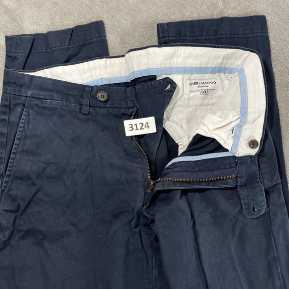 Spier & Mackay Other - Spier & Mackay Chinos Mens 33 Navy Blue Handmade Tailored Cotton‎ Trousers